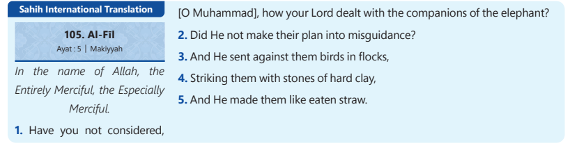 Surah Al Feel in English Translation