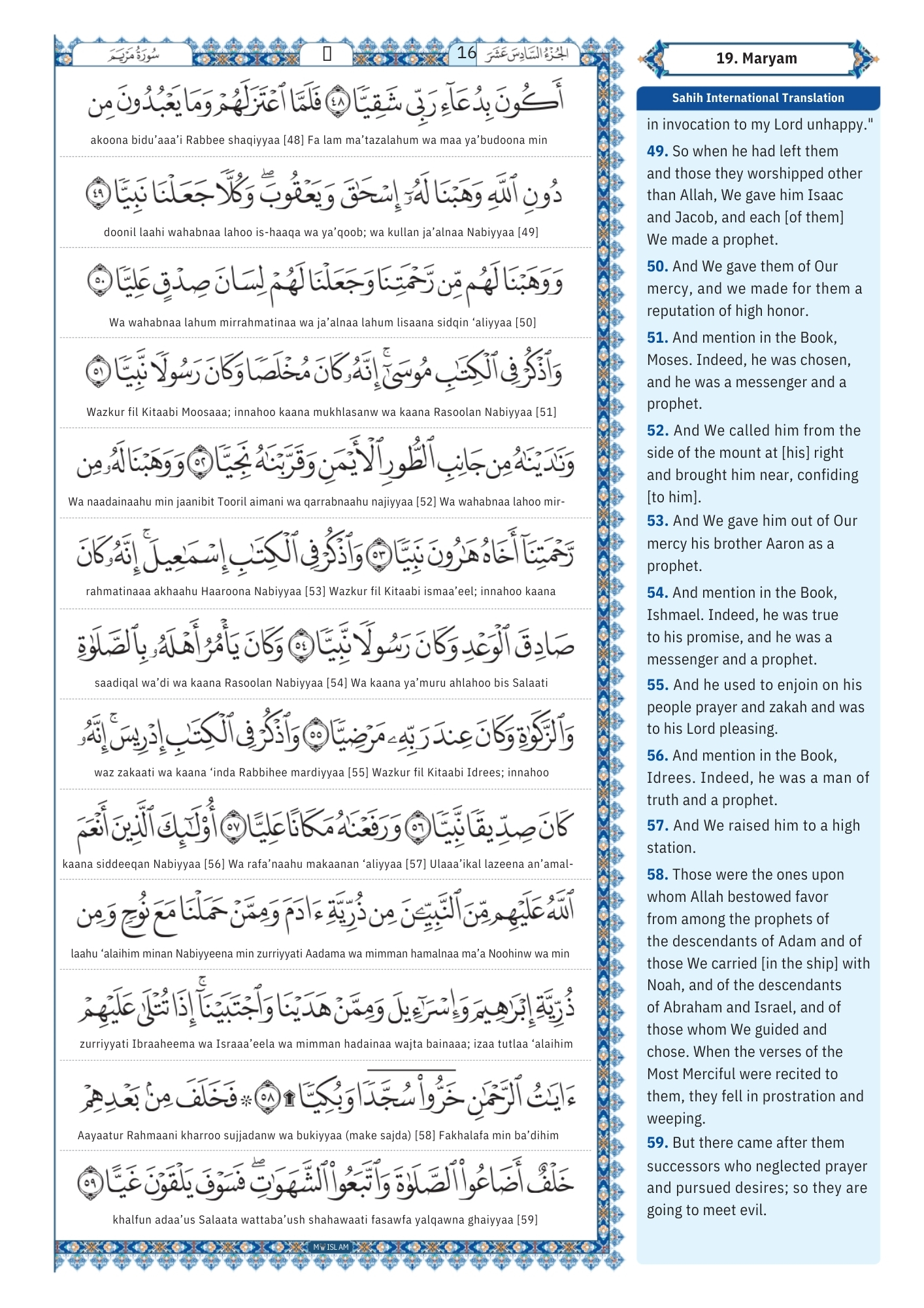 maryam surah Transliteration (5)