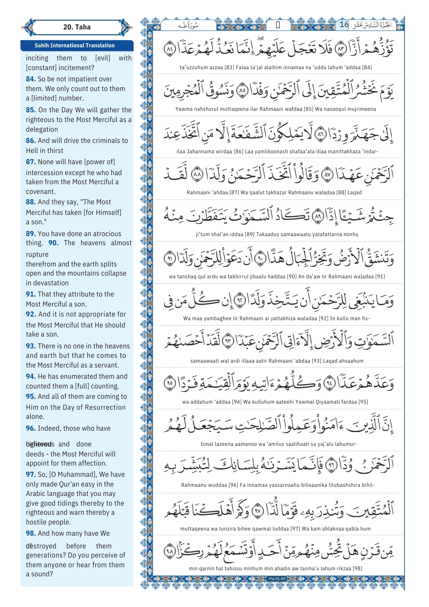 maryam surah Transliteration (8)
