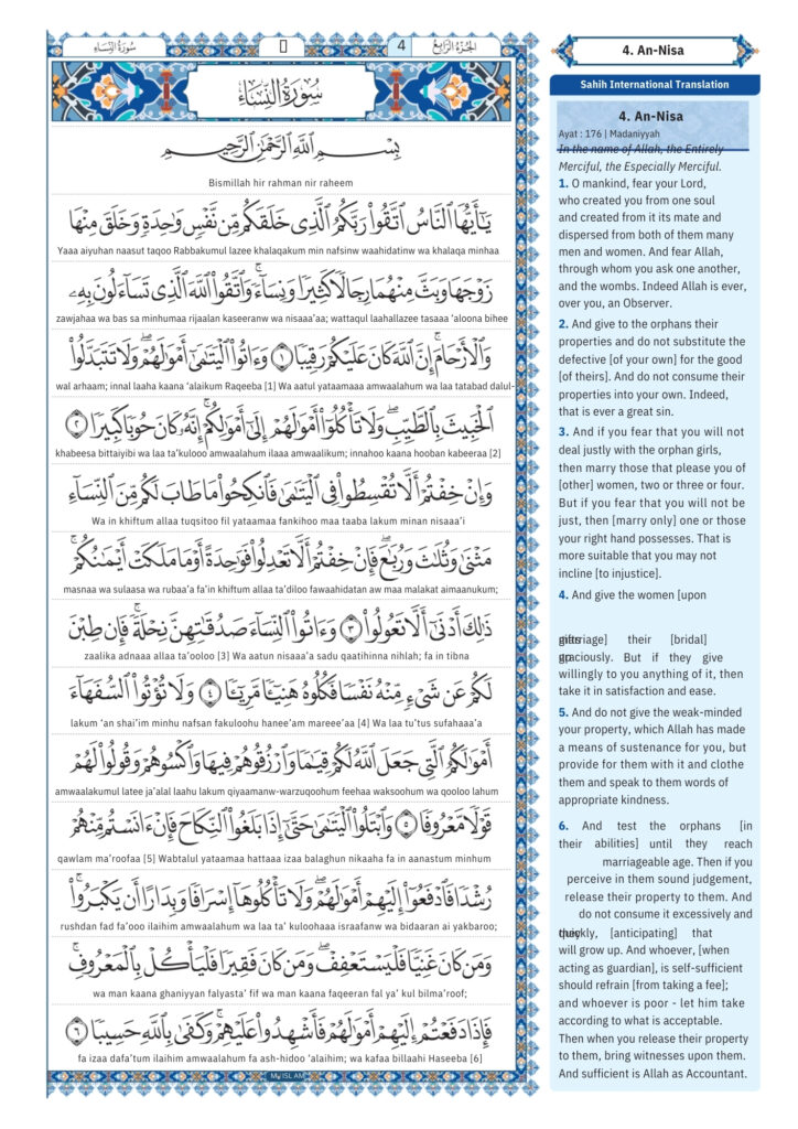 surah an nisa Transliteration (1)