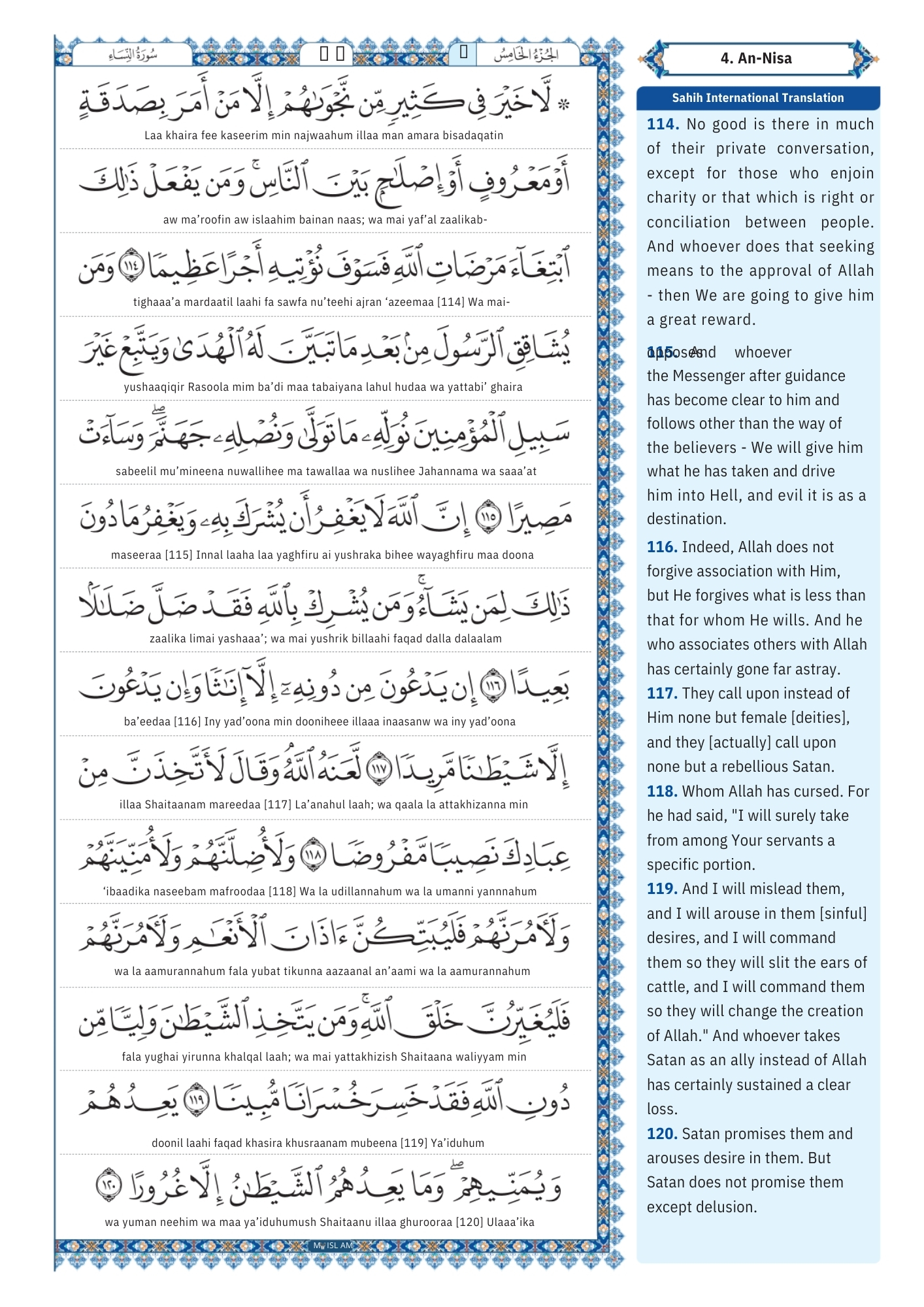 surah an nisa Transliteration (21)