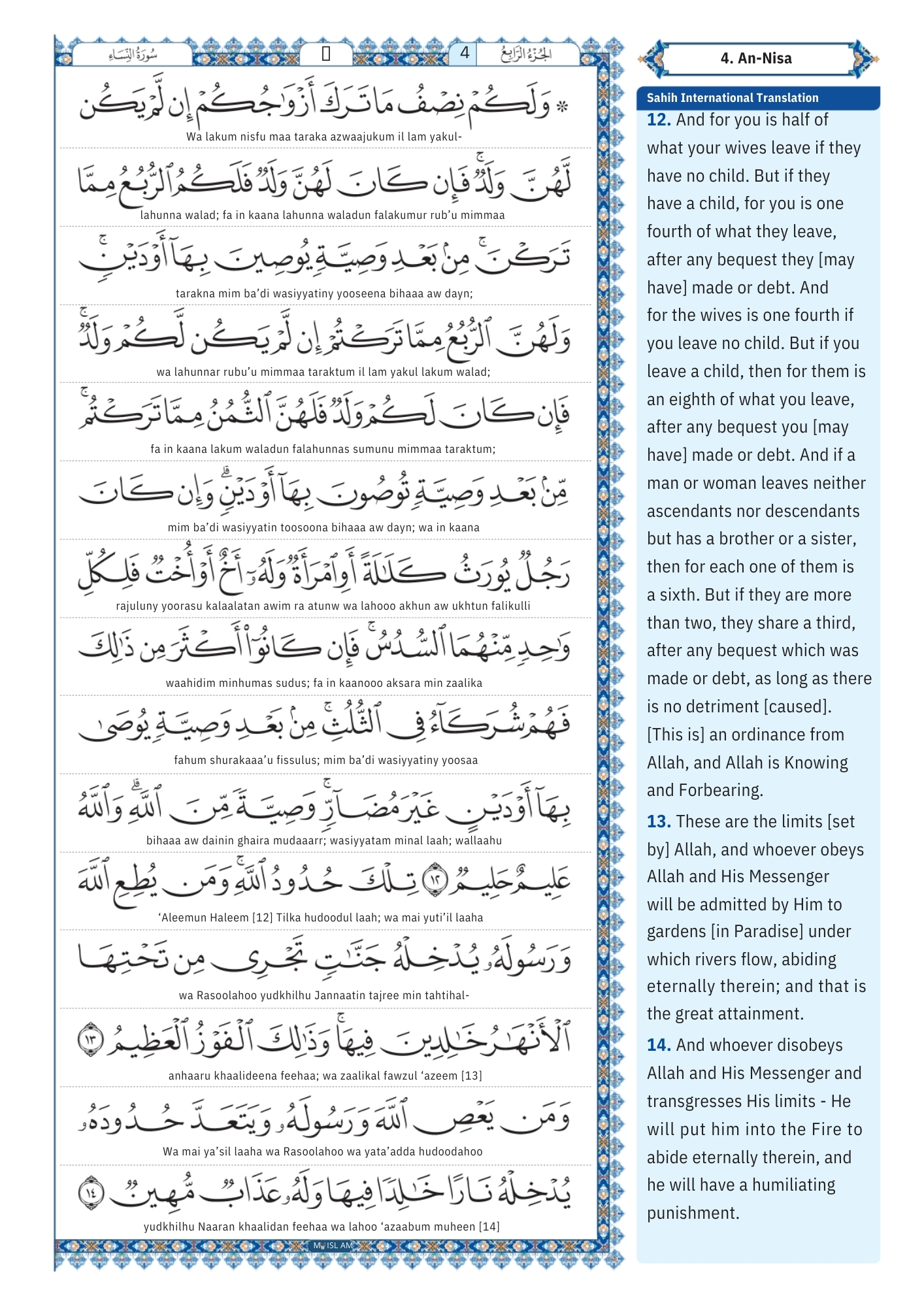 surah an nisa Transliteration (3)