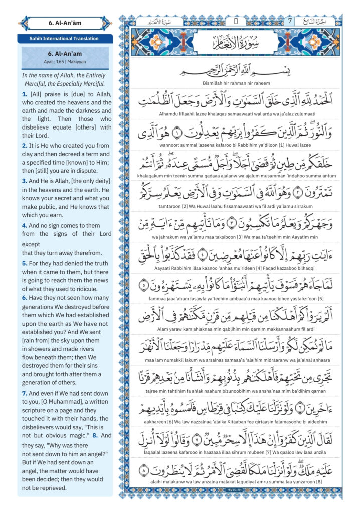 surah anam Transliteration (1)