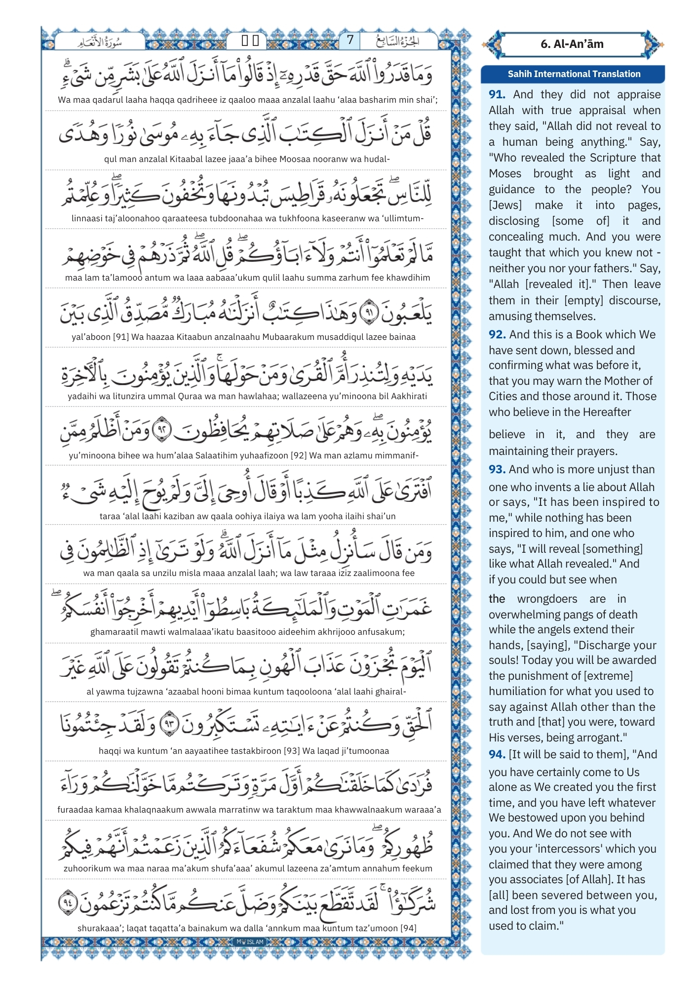 surah anam Transliteration (12)
