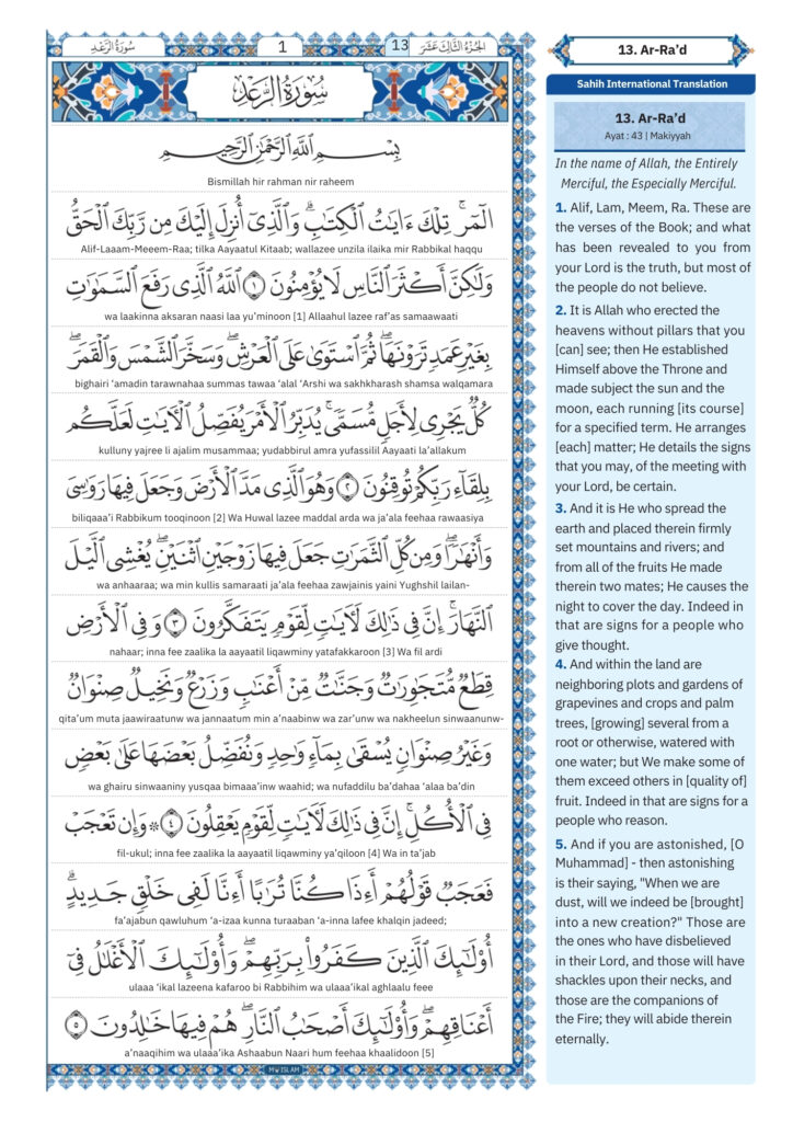 surah ar ra'd Transliteration (1)