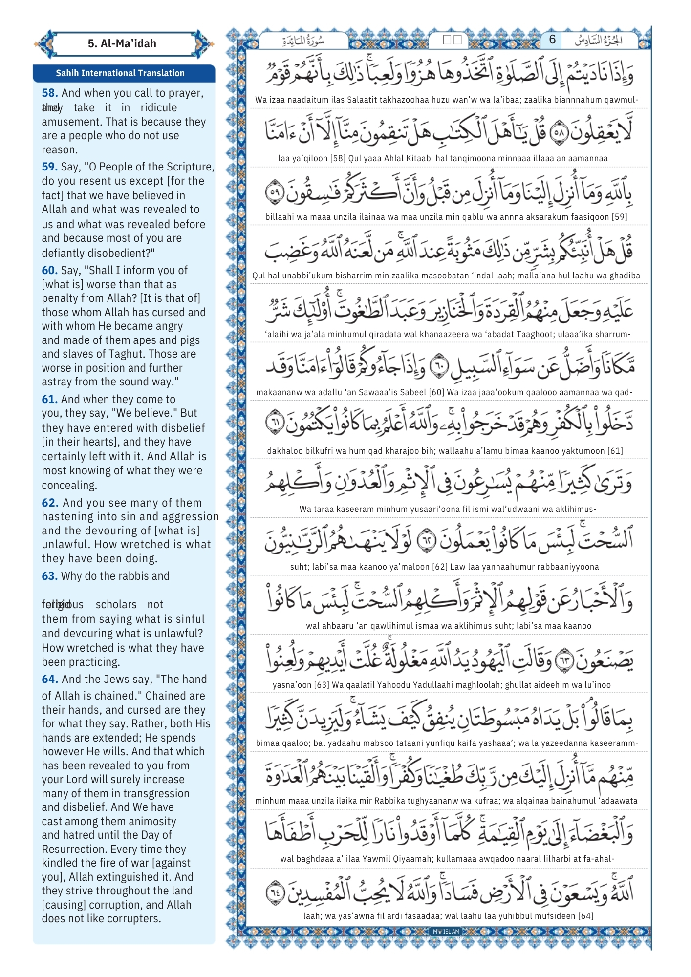 surah maidah Transliteration (13)