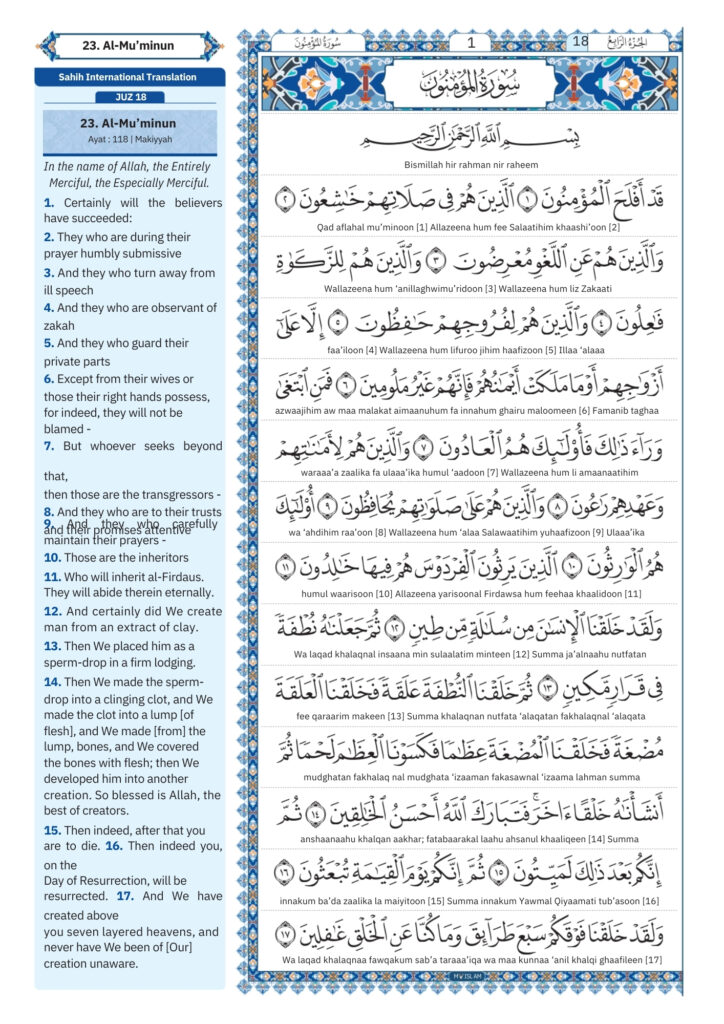 surah muminoon Transliteration (1)